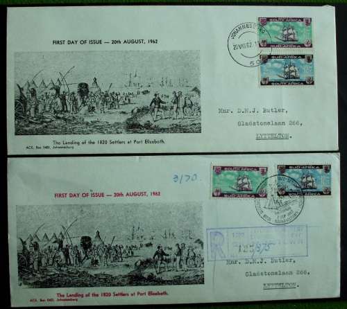 FDC Landing of Settlers 1820 issued 1962 x2