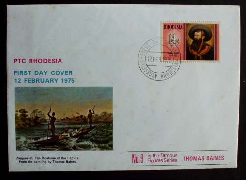 FDC/EDK Rhodesia PTC 1975 Thomas Baines