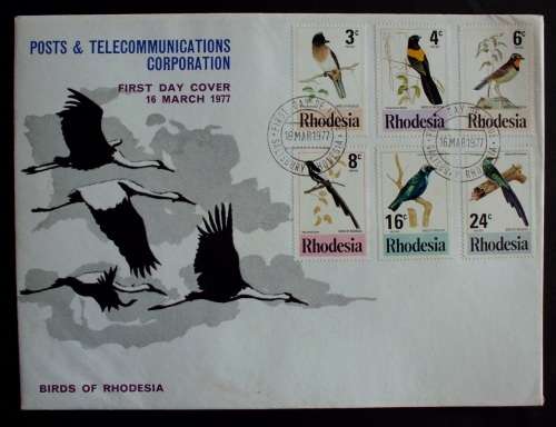 FDC/EDK Rhodesia PTC Birds 1977