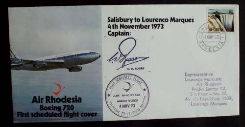 FDC/EDK Air Rhodesia First Flight Sal-LM 1973