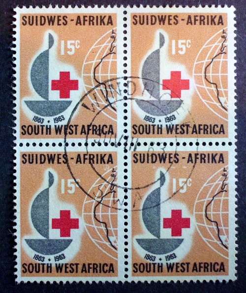 Stamp SWA Redcross 1963 block of 4