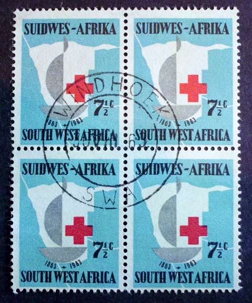 Stamp SWA Redcross 1963 block of 4