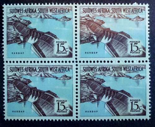Stamps SWA 1963 Hardap dam Def. block of 4