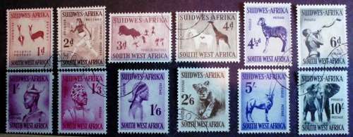 Stamp full set SWA 1954 Animals/Rock Paintings