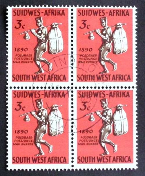 Stamp SWA block of 4 Mail Runner cto