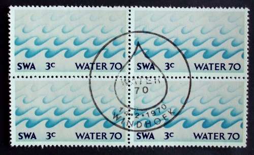 Stamp SWA block of 4 Water 1970 cto