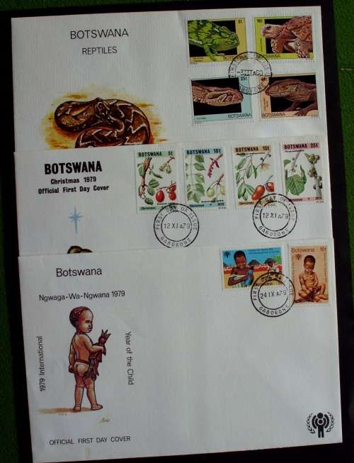 FDC/EDK x 3 Botswana 1979/80 mint