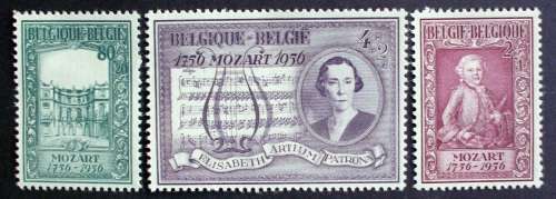 Stamp Belgium Mozart 1956