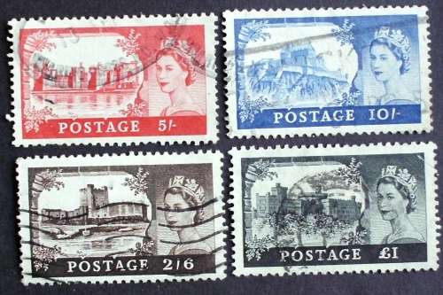 Stamp set British Castles 1955 used
