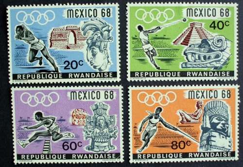 Stamp set Rwanda 1968 Olympics mint