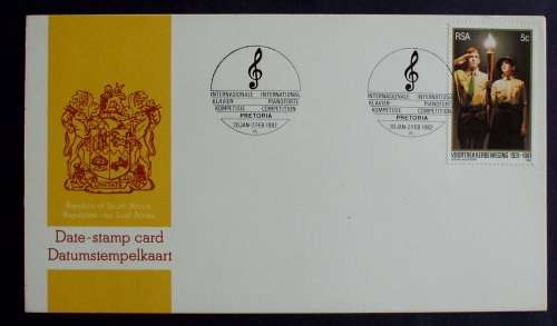 Date Stamp card SA Piano mint 1982