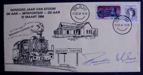 FDC/EDK Steam Locomotive comm. 100 years 1984  signed