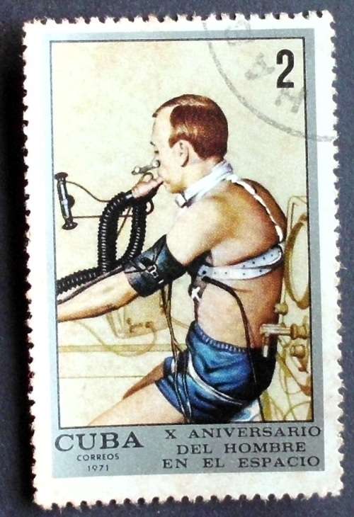 Stamp Cuba 10th anni. Space Flight used
