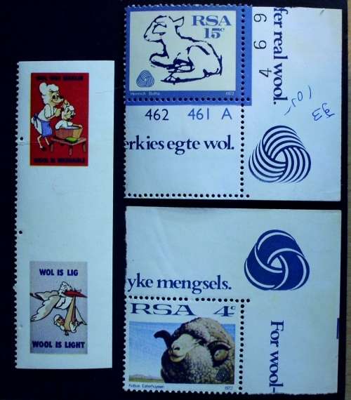 Stamp RSA - Wool in control blocks - 1972 mint