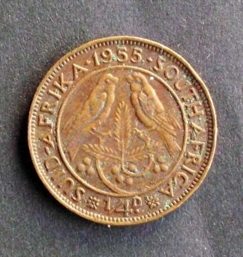 Coin Penny Farthing Union of South Africa 1955