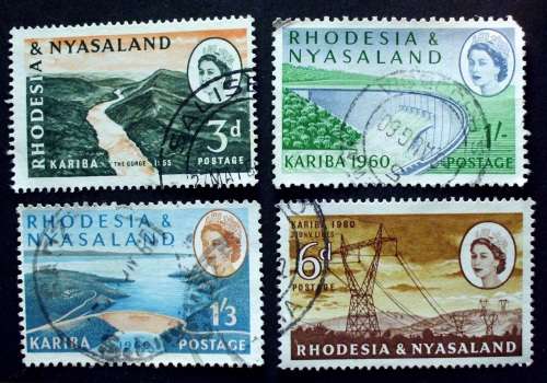Stamp set Rhodesia and Nyasaland  1960 Kariba used
