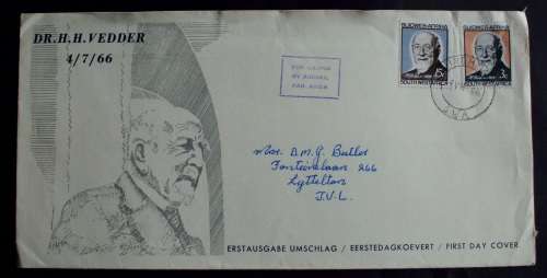 FDC SWA DR. H.H.Vedder 1966