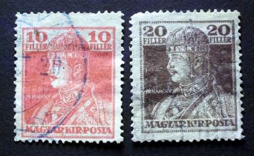 Stamp Hungary 1918 King Karl V used