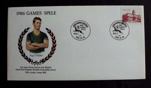 FDC SA 1986 Games Reg. E . Walker
