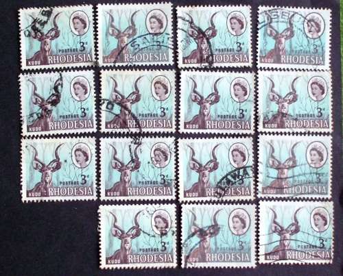 Stamp Rhodesia  Kudu SG70 1966 used
