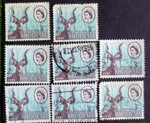 Stamp Rhodesia  Kudu dual currency SG70 1966 used