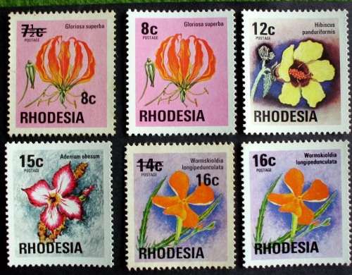Stamp Rhodesia Flowers SG95 1974 unused