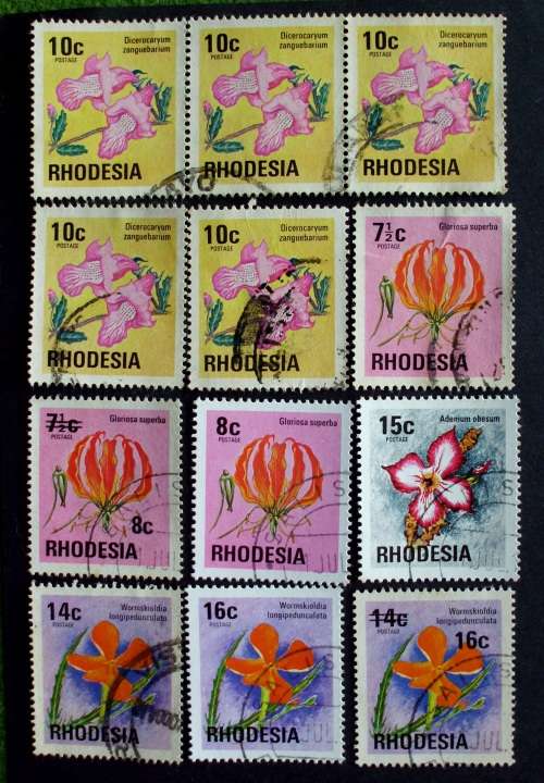 Stamp Rhodesia Flowers SG95 1974 used