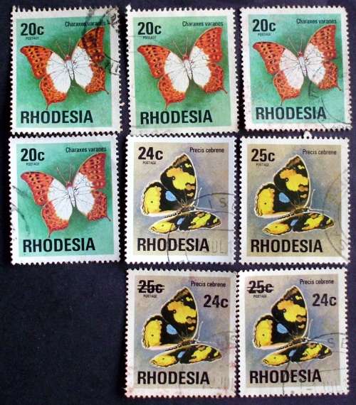 Stamp Rhodesia Butterflies SG96 1974 used