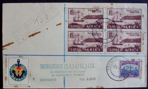 Letter Natal registered 1954 used