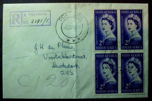 Letter SA to Dewetsdorp 1953