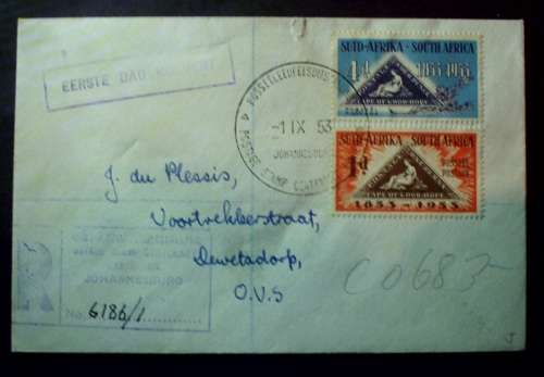 FDC SA POST Centenary 1953