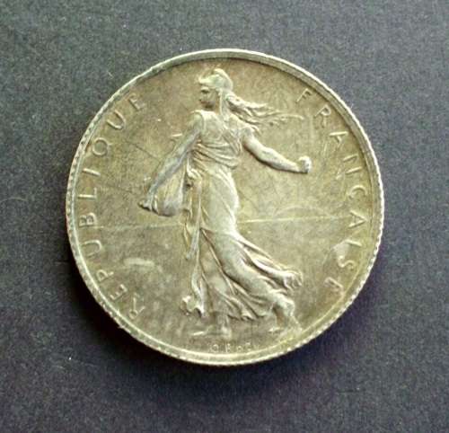 Coin France 1899 2 francs used VF