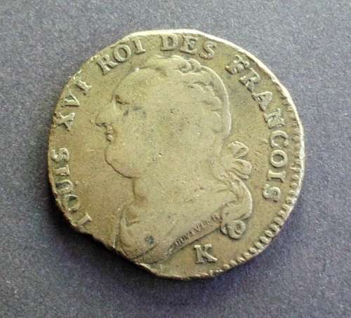 Coin France 1791 1 Dinier used
