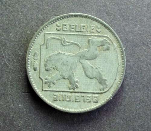 Coin Belgium 1 Franc 1943 used vf zinc