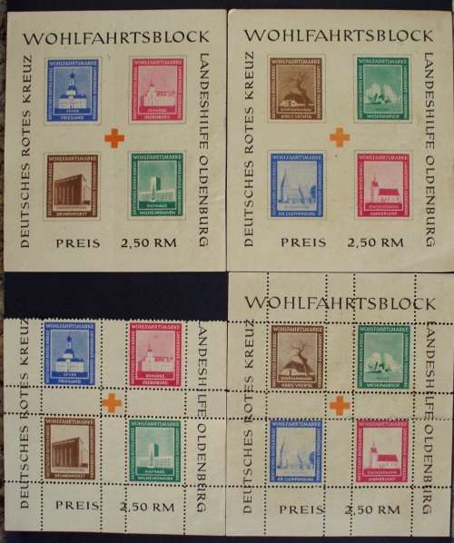 Stamp blocks - Germany post WW2 Oldenburg - mint