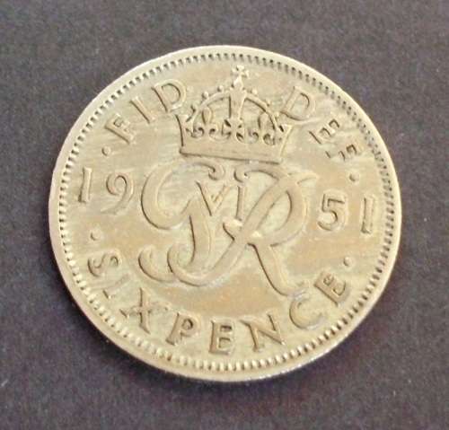 Coin UK 1951 Sixpence 1951 used vf