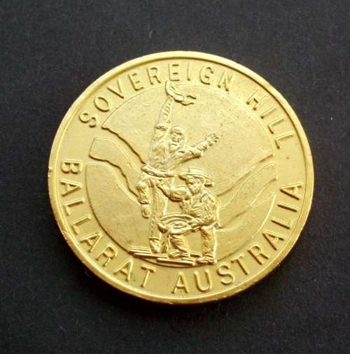 Medallion Australia Sovereign Hill 1999 mint Gold Plated