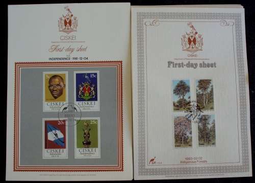 First Day Sheets - Ciskei - 1980s x 12 - mint