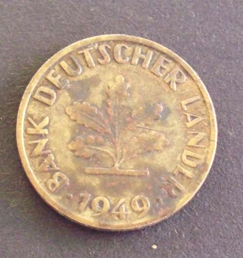 Coin Germany 10 pfennig 1949g ef