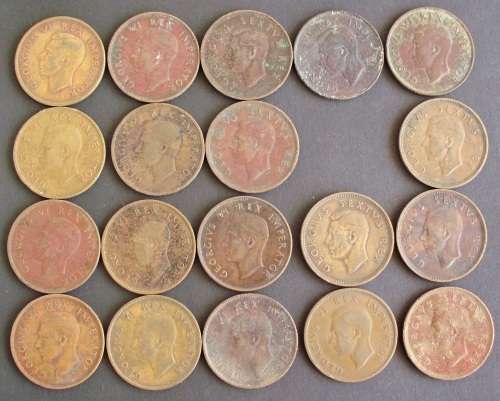 Coin SA Penny x 19 King George VI used