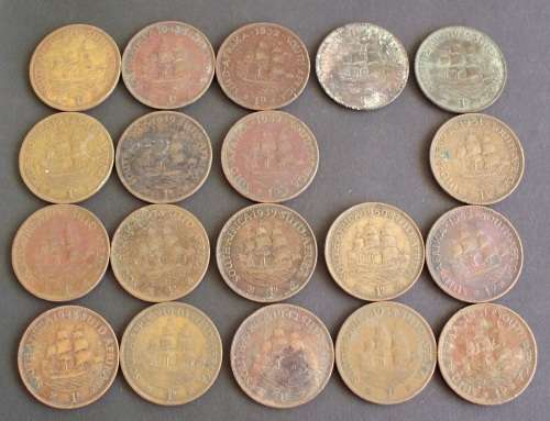 Coin SA Penny x 19 King George VI used
