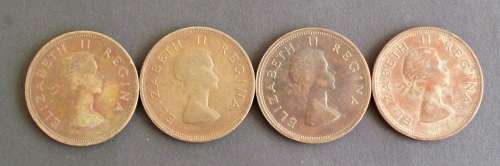 Coin SA penny x 4 Queen Elizabeth 2 used