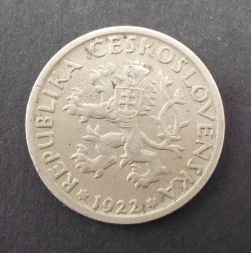 Coin Czechoslovakia 1922 1 Koruna Ef