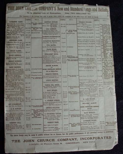 Antique Music sheet `Coming Home` 1914