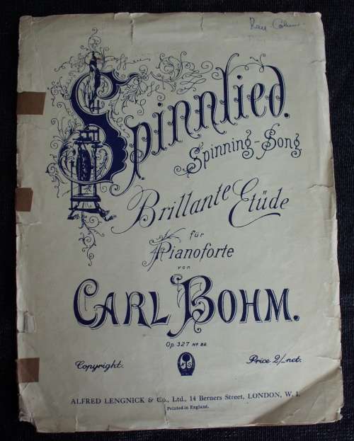 Antique Music sheet `Spinning Song` 1916