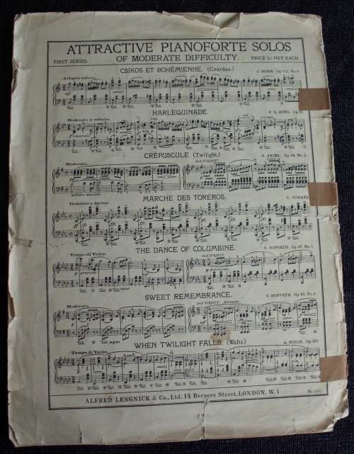 Antique Music sheet `Spinning Song` 1916