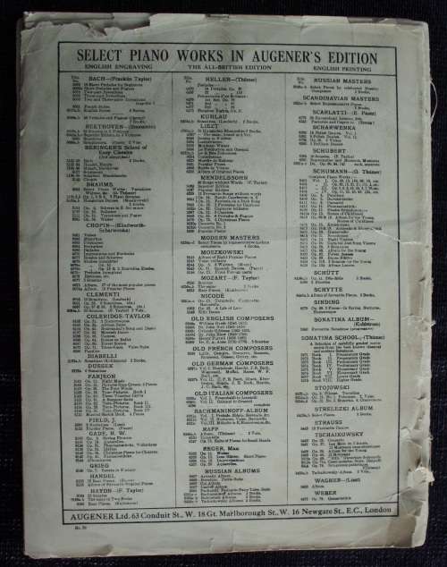 Antique Music sheet `Studies and Pieces` 1916 [Unisa]
