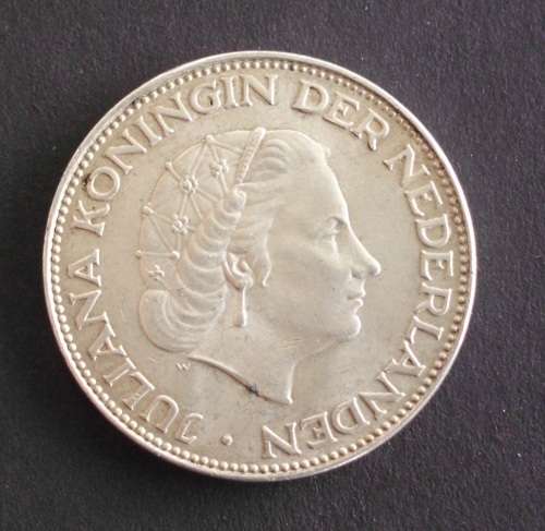 Coin Nederland Queen Juliana 1964 2,5 gulden ef
