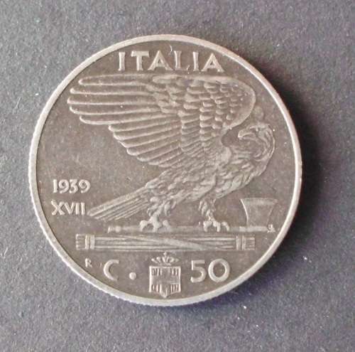 Coin Italy 1939 50 cents SS EF