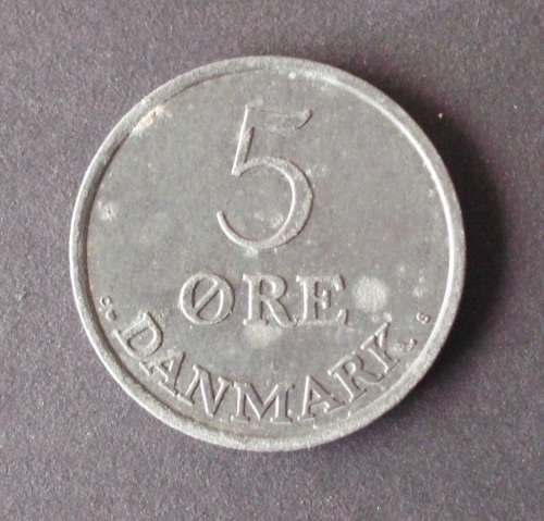 Coin Denmark 1961 5 Ore VF